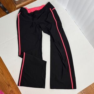 Xersion Black Track Pants with Pink Accents